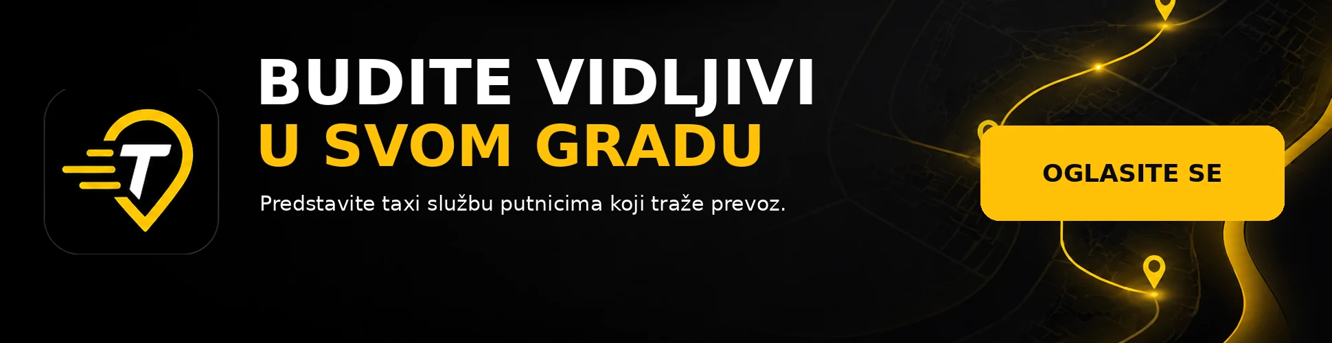 Budite vidljivi u svom gradu — oglasite taxi službu